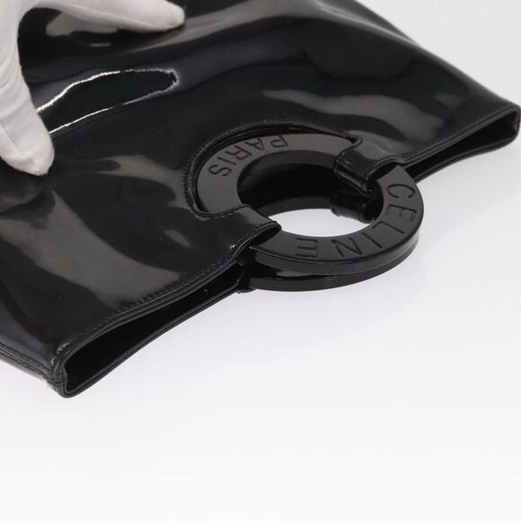 Celine Circle Logo Handbag Patent Leather Black Patent_Leather Handbag - Picture 16 of 16